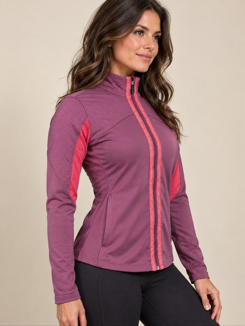 Saucony Purple Pink Lightweight Zip Performance Running Workout Jacket Medium